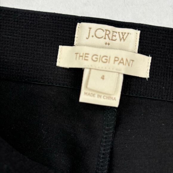 J Crew Gigi Pant Women's Size 4 Black Ponte Stretch Trouser Legging Side Zip - Picture 4 of 11